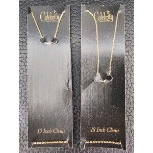 Vintage Celebrity NY Gold Tone Necklace 15" and 18" New Old Stock